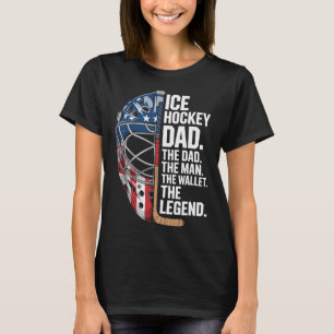 T-shirt Papa de hockey sur glace L'homme Le portefeuille 