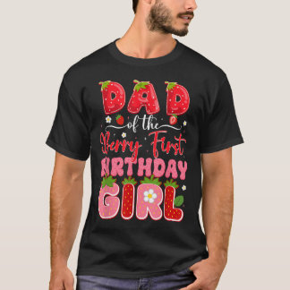 T-shirt Papa de la baie premier anniversaire une fraise