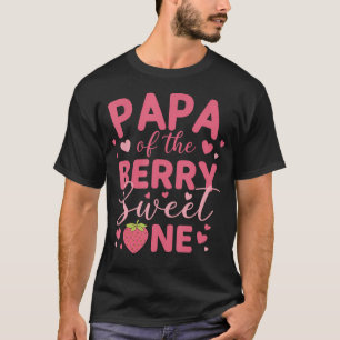 T-shirt Papa de la douce fraise du premier anniversaire