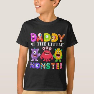 T-shirt Papa De La Famille D'Anniversaire Du Petit Monstre