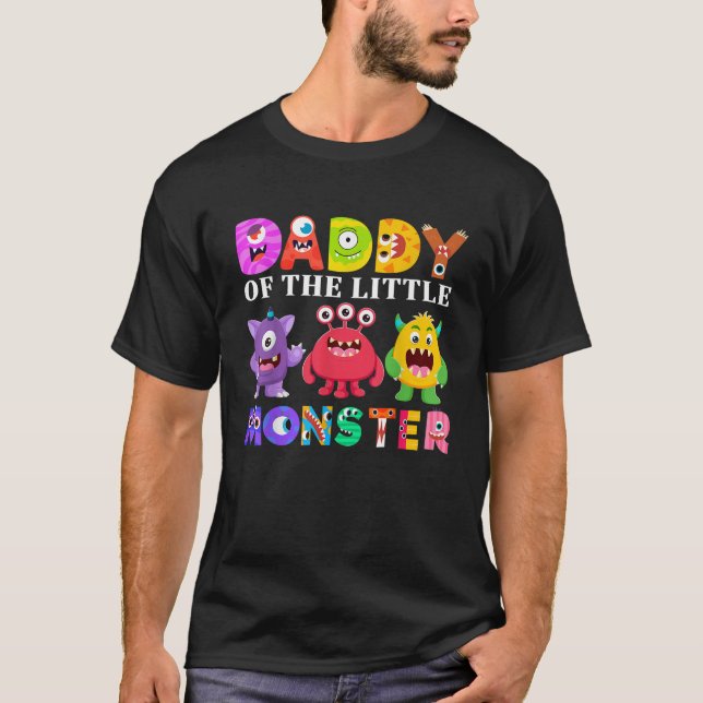 T-shirt Papa De La Famille D'Anniversaire Du Petit Monstre (Devant)