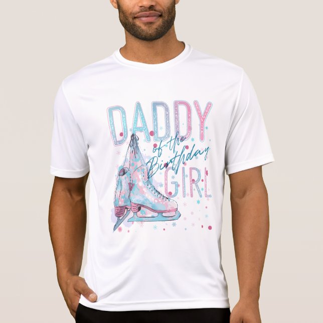 T-shirt Papa de la fille anniversaire patinage artistique  (Devant)