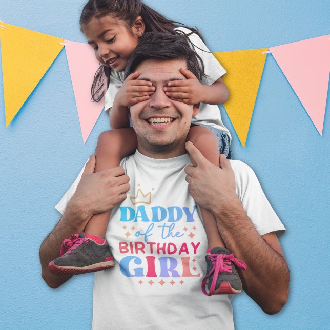 T-shirt Papa de la fille d'anniversaire (Daddy of the Birthday Girl Multicolor men T-Shirt)