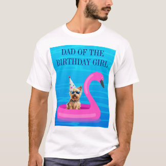 T-shirt Papa de la fille d'anniversaire Chien Flotteur