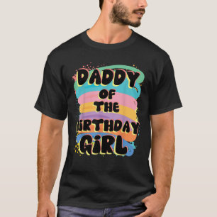 T-shirt Papa De La Fille D'Anniversaire Colorée Qui Corres