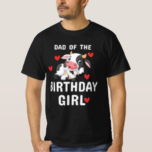 T-shirt Papa de la fille d'anniversaire Ferme   Vache   T-