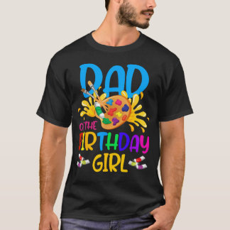 T-shirt Papa de la fille d'anniversaire Petit artiste Pein