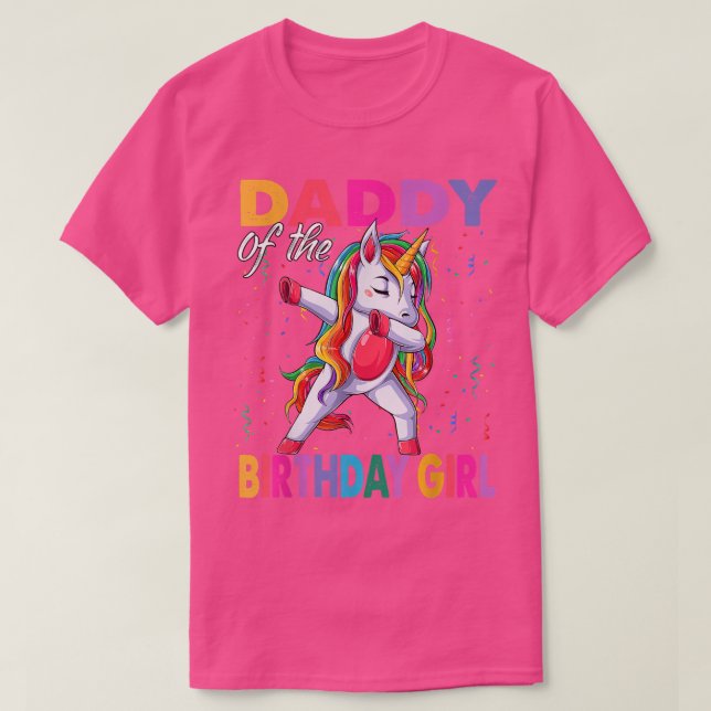 T-shirt Papa de la fille d'anniversaire Princesse Dabbing  (Design devant)