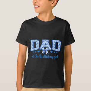 T-shirt Papa de la fille de l'anniversaire bleu chinoiseri