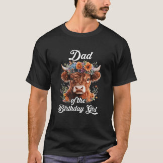 T-shirt Papa de la fille de l'anniversaire Ferme de vaches