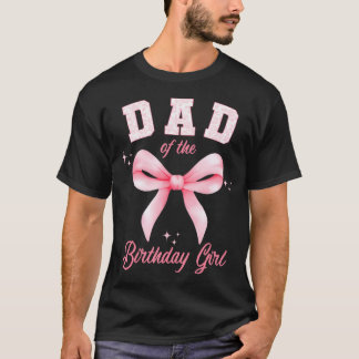 T-shirt Papa de la fille qui fête son anniversaire rose fl