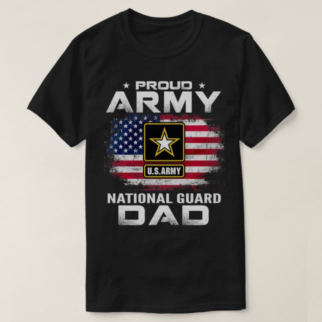 T-shirt Papa de la Garde nationale de l'armée fière avec l (Design devant)