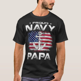 T-shirt Papa de la marine Vintage avec un F américain