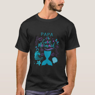 T-shirt Papa de la mignonne sirène 5e fête d'anniversaire 