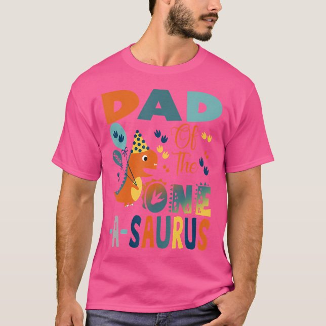T-shirt Papa De La Partie Dinosaure D'Un Saurus 2E Anniver (Devant)