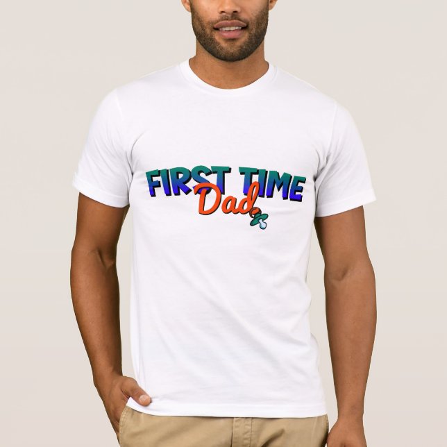 T-shirt Papa de la première fois drôle (Devant)