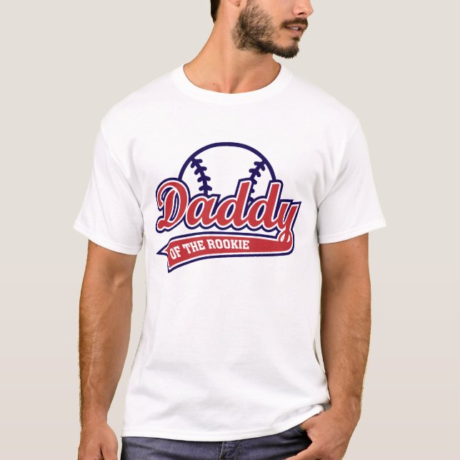 T-shirt papa de l'année 1er anniversaire baseball (Devant)