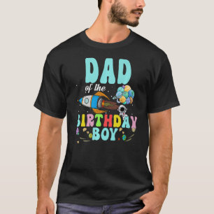 T-shirt Papa De L'Anniversaire Astronaut Boy Space Party
