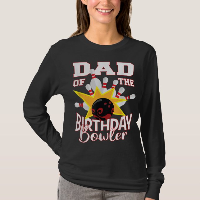 T-shirt Papa De L'Anniversaire Bowler Kid Bowling Party (Devant)