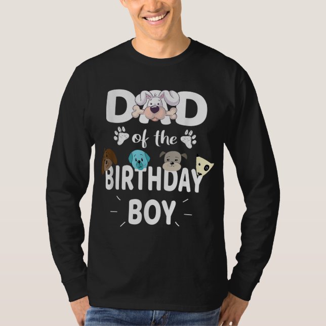 T-shirt Papa De L'Anniversaire Boy Amoureux des chiens Par (Devant)