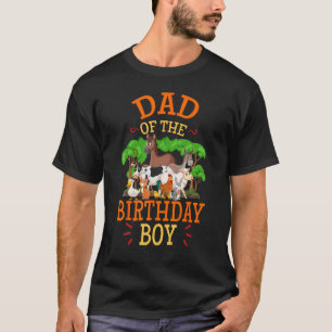 T-shirt Papa De L'Anniversaire Boy Animal Farm Thème Anniv