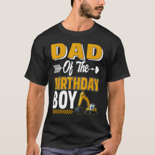 T-shirt Papa De L'Anniversaire Boy Construction Camion Exc