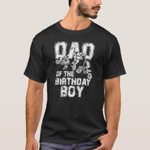 T-shirt Papa De L'Anniversaire Boy Dirt Vélo Moto 