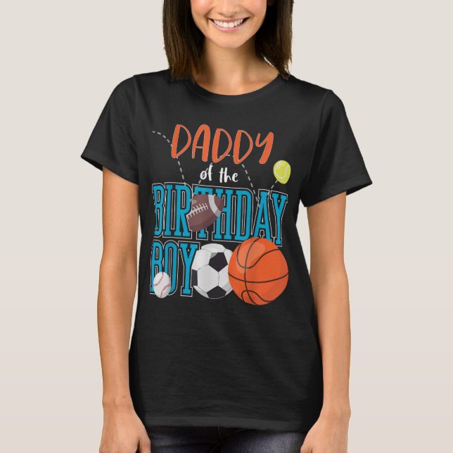 T-shirt Papa De L'Anniversaire Boy Sports Famille De Rappr (Devant)