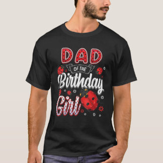 T-shirt Papa De L'Anniversaire Famille Ladybug Anniversair