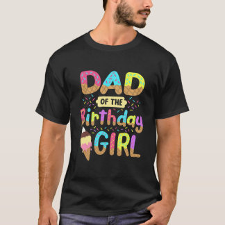 T-shirt Papa De L'Anniversaire Fête De Crème Glaciaire Fil