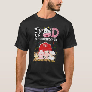 T-shirt Papa De L'Anniversaire Fille Ferme Vache Papa Papa
