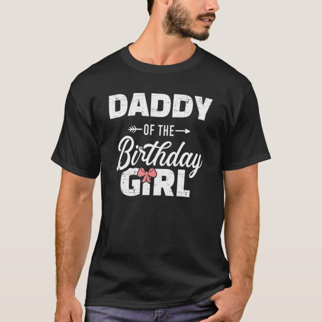 T-shirt Papa De L'Anniversaire Fille Fille Qui Correspond  (Devant)