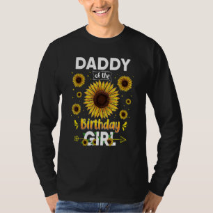 T-shirt Papa De L'Anniversaire Fille Tournesol Fête Famill