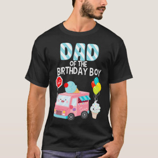 T-shirt Papa De L'Anniversaire Garçon Crème Glace Fête Ann