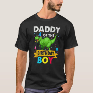 T-shirt Papa De L'Anniversaire Garçon Dinosaur Saurus Fami