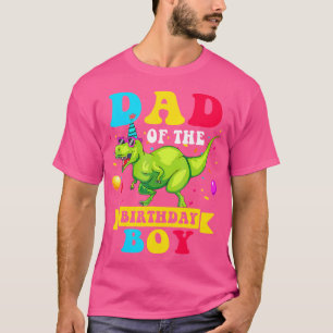 T-shirt Papa De L'Anniversaire Garçon Dinosaure Raptor Fun