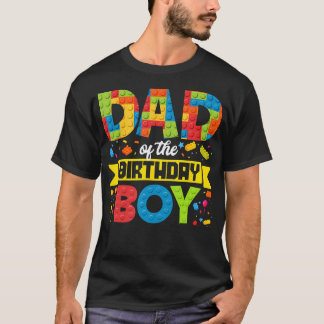 T-shirt Papa De L'Anniversaire Garçon Maître Constructeur 