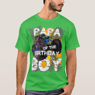 T-shirt Papa De L'Anniversaire Garçon Monster Camion Corre