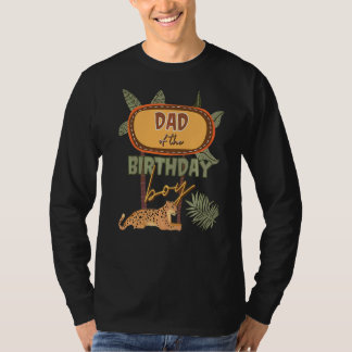 T-shirt Papa De L'Anniversaire Garçon Safari Thème Corresp