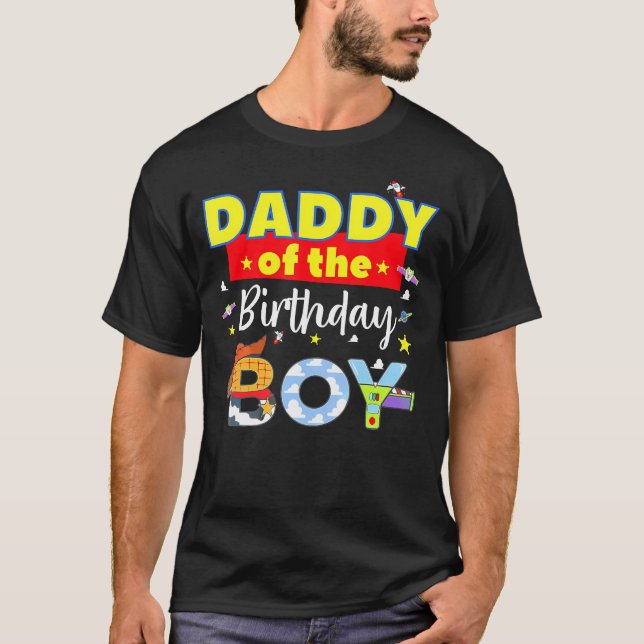 T-shirt Papa De L'Anniversaire Jouet Jouet Famille Qui Cor (Devant)