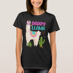 T-shirt Papa De L'Anniversaire Llama Girl Matching Famille