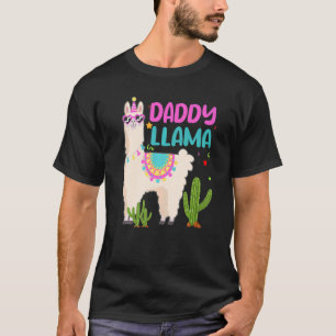 T-shirt Papa De L'Anniversaire Llama Girl Matching Famille