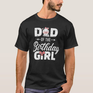 T-shirt Papa De L'Anniversaire Pour Fille Vache Ferme Anni