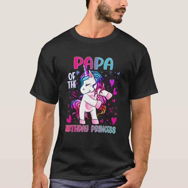 T-shirt Papa de l'Anniversaire Princesse fille Dabbing Uni (Devant)