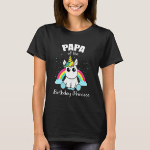 T-shirt Papa De L'Anniversaire Princesse Unicorn