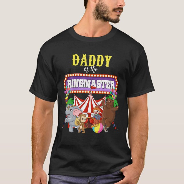 T-shirt Papa De L'Anniversaire Ringmaster Kids Circus Part (Devant)
