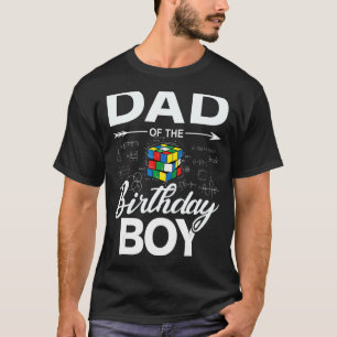 T-shirt Papa De L'Anniversaire Vitesse Cubing Boy Math