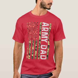 T-shirt Papa de l'armée fier drapeau des États-Unis USA po