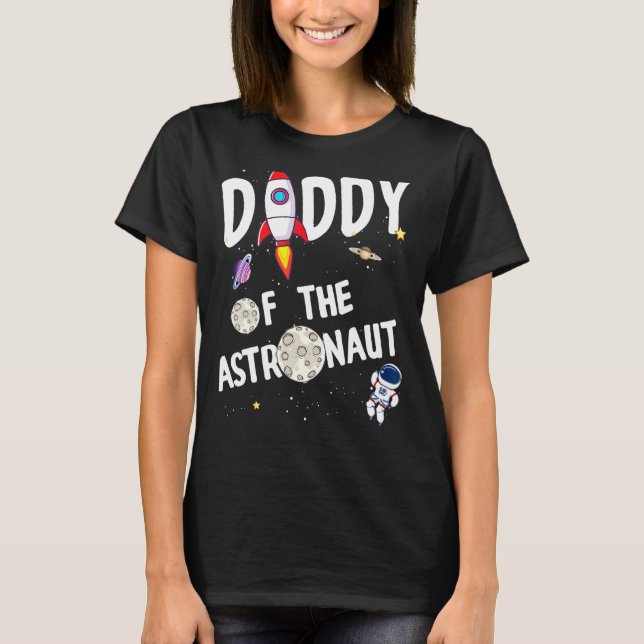 T-shirt Papa de l'astronaute Space Rocket Theme Matching (Devant)