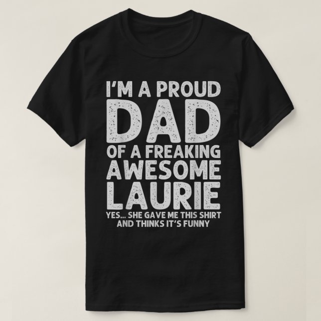 T-shirt Papa De LAURIE Fête des pères Cadeau Drôle Personn (Design devant)
